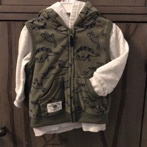 Vest and Hoodie Dinosaur Set